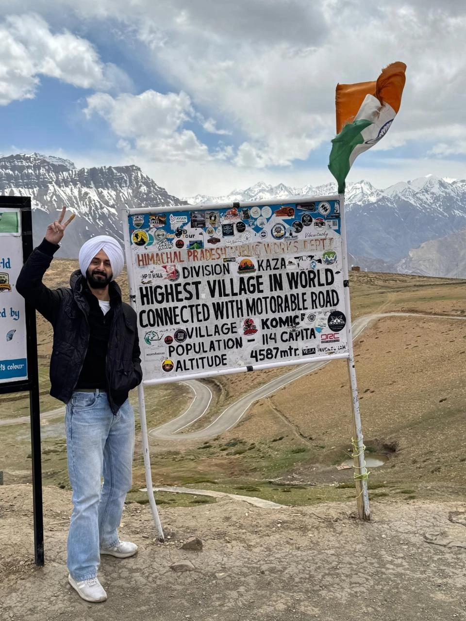 Komic: highest motorable village, 4,587 m